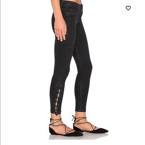 Hudson Jeans Black Nix Lace up Skinny Jeans